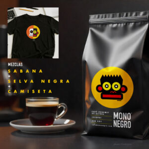 Mono Negro Calavera Camiseta