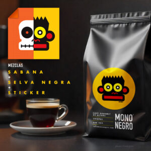 Mono Negro Calavera Sticker